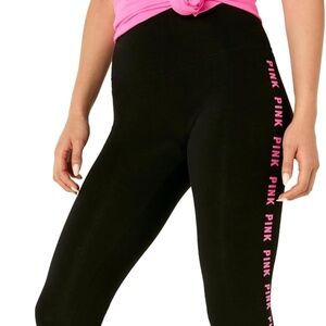 Pre-Owned Victoria’s Secret PINK High-Waisted Cotton Leggings – Black with Atomi